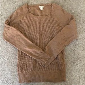 J.Crew Camel Waffle Sweater. MEDIUM
